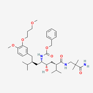 Benzyl [(3S,5S,6S,8S)-8-[(3-amino-2,2-dimethyl-3-oxopropyl)carbamoyl]-6-hydroxy-3-{[4-methoxy-3-(3-methoxypropoxy)phenyl]methyl}-2,9-dimethyldecan-5-yl]carbamate