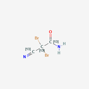 molecular formula C3H2Br2N2O B587541 Dibromocyanoacetamide-13C3 CAS No. 1286131-38-1