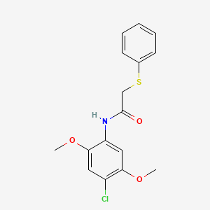 molecular formula C16H16ClNO3S B5875459 N-(4-chloro-2,5-dimethoxyphenyl)-2-(phenylsulfanyl)acetamide 