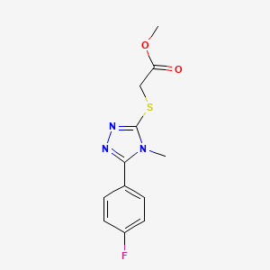 molecular formula C12H12FN3O2S B5875552 METHYL 2-{[5-(4-FLUOROPHENYL)-4-METHYL-4H-1,2,4-TRIAZOL-3-YL]SULFANYL}ACETATE 