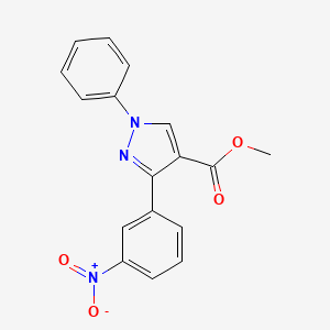 molecular formula C17H13N3O4 B5875748 Methyl 3-(3-nitrophenyl)-1-phenylpyrazole-4-carboxylate 