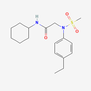 molecular formula C17H26N2O3S B5875835 N-cyclohexyl-N~2~-(4-ethylphenyl)-N~2~-(methylsulfonyl)glycinamide 