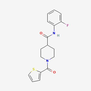 molecular formula C17H17FN2O2S B5875934 N-(2-fluorophenyl)-1-(thiophene-2-carbonyl)piperidine-4-carboxamide 