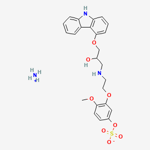 molecular formula C24H29N3O8S B587596 Ammonium 3-[2-({3-[(9H-carbazol-4-yl)oxy]-2-hydroxypropyl}amino)ethoxy]-4-methoxyphenyl sulfate CAS No. 142227-53-0