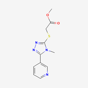 molecular formula C11H12N4O2S B5876076 Methyl [(4-methyl-5-pyridin-3-yl-4H-1,2,4-triazol-3-yl)thio]acetate 