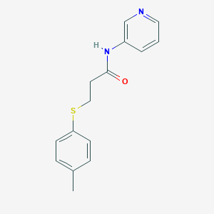 molecular formula C15H16N2OS B5876171 3-[(4-methylphenyl)sulfanyl]-N-(pyridin-3-yl)propanamide 