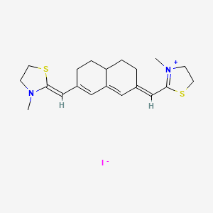 3-Methyl-2-([7-[(3-methyl-1,3-thiazolidin-2-ylidene)methyl]-4,4A,5,6-tetrahydro-2(3H)-naphthalenylidene]methyl)-4,5-dihydro-1,3-thiazol-3-ium iodide