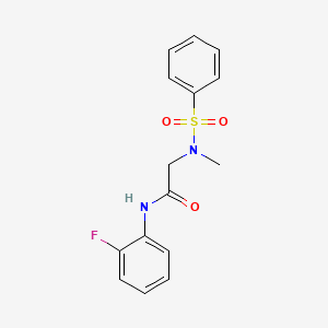 molecular formula C15H15FN2O3S B5876408 N-(2-fluorophenyl)-N~2~-methyl-N~2~-(phenylsulfonyl)glycinamide 