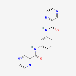 molecular formula C16H12N6O2 B5876436 N-[3-(Pyrazine-2-amido)phenyl]pyrazine-2-carboxamide 