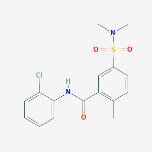 molecular formula C16H17ClN2O3S B5876460 N-(2-chlorophenyl)-5-(dimethylsulfamoyl)-2-methylbenzamide 