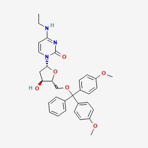 molecular formula C32H35N3O6 B587671 5'-O-[Bis(4-methoxyphenyl)phenylmethyl]-2'-deoxy-N-ethylcytidine CAS No. 195535-75-2