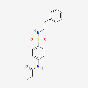 molecular formula C17H20N2O3S B5876870 N-{4-[(2-phenylethyl)sulfamoyl]phenyl}propanamide 