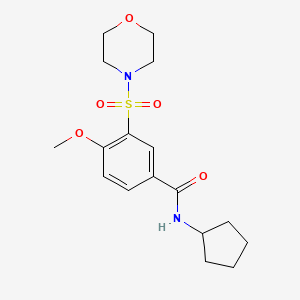 molecular formula C17H24N2O5S B5876906 N-cyclopentyl-4-methoxy-3-(morpholin-4-ylsulfonyl)benzamide 