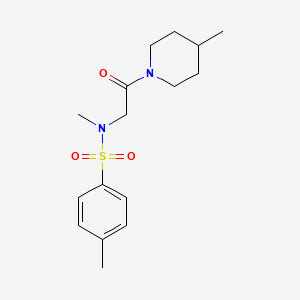 molecular formula C16H24N2O3S B5877019 N,4-dimethyl-N-[2-(4-methylpiperidin-1-yl)-2-oxoethyl]benzenesulfonamide 