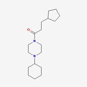 molecular formula C18H32N2O B5877219 1-(4-Cyclohexylpiperazin-1-yl)-3-cyclopentylpropan-1-one 