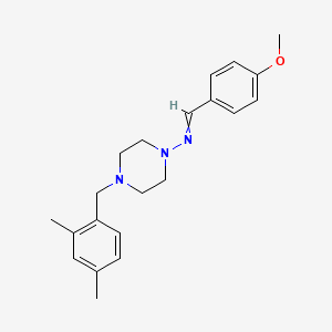 molecular formula C21H27N3O B5877241 N-{4-[(2,4-DIMETHYLPHENYL)METHYL]PIPERAZIN-1-YL}-1-(4-METHOXYPHENYL)METHANIMINE 