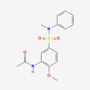 molecular formula C16H18N2O4S B5877247 N-{2-methoxy-5-[methyl(phenyl)sulfamoyl]phenyl}acetamide 