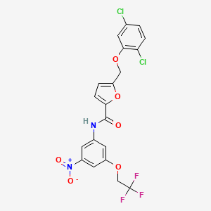 molecular formula C20H13Cl2F3N2O6 B5877297 5-[(2,5-dichlorophenoxy)methyl]-N-[3-nitro-5-(2,2,2-trifluoroethoxy)phenyl]furan-2-carboxamide 