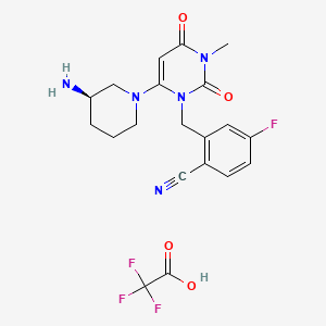 2-[[6-[(3R)-3-Amino-1-piperidinyl]-3,4-dihydro-3-methyl-2,4-dioxo-1(2H)-pyrimidinyl]methyl]-4-fluorobenzonitrile Trifluoroacetate