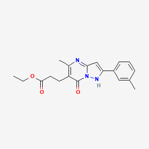 molecular formula C19H21N3O3 B5877734 ethyl 3-[5-methyl-2-(3-methylphenyl)-7-oxo-1H-pyrazolo[1,5-a]pyrimidin-6-yl]propanoate 