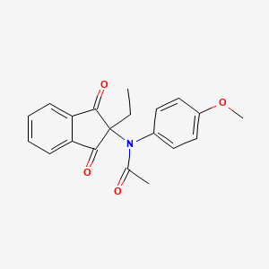 molecular formula C20H19NO4 B5878002 N-(2-ethyl-1,3-dioxoinden-2-yl)-N-(4-methoxyphenyl)acetamide 