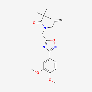 molecular formula C19H25N3O4 B5878076 N-[[3-(3,4-dimethoxyphenyl)-1,2,4-oxadiazol-5-yl]methyl]-2,2-dimethyl-N-prop-2-enylpropanamide 