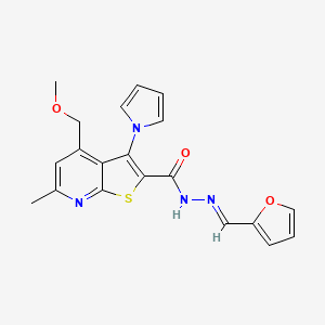 molecular formula C20H18N4O3S B5878089 N'-[(E)-2-FURYLMETHYLENE]-4-(METHOXYMETHYL)-6-METHYL-3-(1H-PYRROL-1-YL)THIENO[2,3-B]PYRIDINE-2-CARBOHYDRAZIDE 