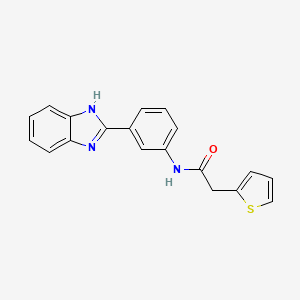 molecular formula C19H15N3OS B5878100 N-[3-(1H-1,3-BENZODIAZOL-2-YL)PHENYL]-2-(THIOPHEN-2-YL)ACETAMIDE 