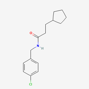 molecular formula C15H20ClNO B5878219 N-[(4-chlorophenyl)methyl]-3-cyclopentylpropanamide 