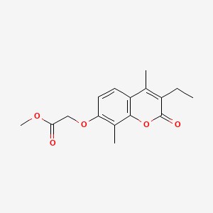 molecular formula C16H18O5 B5878324 methyl 2-[(3-ethyl-4,8-dimethyl-2-oxo-2H-chromen-7-yl)oxy]acetate 