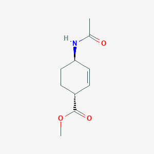 2-Cyclohexene-1-carboxylicacid,4-(acetylamino)-,methylester,trans-(9CI)