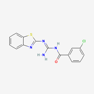 molecular formula C15H11ClN4OS B5878492 N-[(E)-AMINO[(1,3-BENZOTHIAZOL-2-YL)AMINO]METHYLIDENE]-3-CHLOROBENZAMIDE CAS No. 6260-33-9