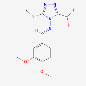 molecular formula C13H14F2N4O2S B5879210 N-[3-(DIFLUOROMETHYL)-5-(METHYLSULFANYL)-4H-1,2,4-TRIAZOL-4-YL]-N-[(E)-1-(3,4-DIMETHOXYPHENYL)METHYLIDENE]AMINE 