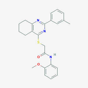molecular formula C24H25N3O2S B5879256 N-(2-methoxyphenyl)-2-[[2-(3-methylphenyl)-5,6,7,8-tetrahydroquinazolin-4-yl]sulfanyl]acetamide 
