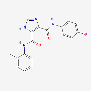 molecular formula C18H15FN4O2 B5879273 N5-(4-Fluorophenyl)-N4-(2-methylphenyl)-1H-imidazole-4,5-dicarboxamide 