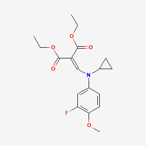 molecular formula C18H22FNO5 B587929 diethyl 2-[(N-cyclopropyl-3-fluoro-4-methoxyanilino)methylidene]propanedioate CAS No. 1391054-38-8