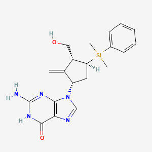 2-Amino-9-[(1S,3R,4S)-4-(dimethylphenylsilyl)-3-(hydroxymethyl)-2-methylenecyclopentyl]-1,9-dihydro-6H-purin-6-one