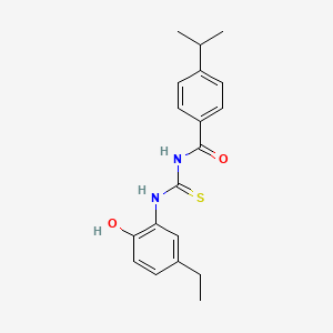 molecular formula C19H22N2O2S B5879399 N-[(5-ethyl-2-hydroxyphenyl)carbamothioyl]-4-(propan-2-yl)benzamide 
