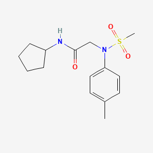 molecular formula C15H22N2O3S B5879475 N-cyclopentyl-N~2~-(4-methylphenyl)-N~2~-(methylsulfonyl)glycinamide 