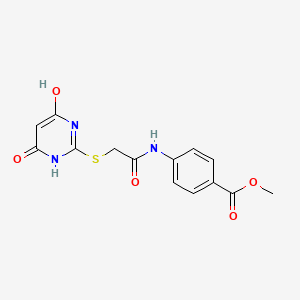 molecular formula C14H13N3O5S B5879516 METHYL 4-({2-[(4-HYDROXY-6-OXO-1,6-DIHYDRO-2-PYRIMIDINYL)SULFANYL]ACETYL}AMINO)BENZOATE 