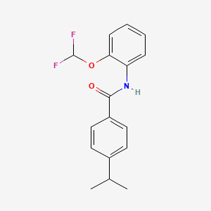 molecular formula C17H17F2NO2 B5879585 N-[2-(difluoromethoxy)phenyl]-4-(propan-2-yl)benzamide 