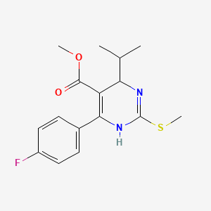 Methyl 6-(4-fluorophenyl)-2-(methylsulfanyl)-4-(propan-2-yl)-1,4-dihydropyrimidine-5-carboxylate