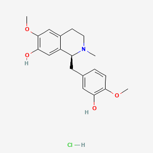 (1S)-1-[(3-Hydroxy-4-methoxyphenyl)methyl]-6-methoxy-2-methyl-3,4-dihydro-1H-isoquinolin-7-ol;hydrochloride