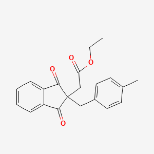 molecular formula C21H20O4 B5879744 Ethyl 2-[2-[(4-methylphenyl)methyl]-1,3-dioxoinden-2-yl]acetate 