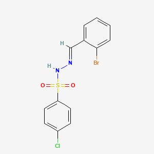 molecular formula C13H10BrClN2O2S B5879857 N-[(E)-(2-bromophenyl)methylideneamino]-4-chlorobenzenesulfonamide 