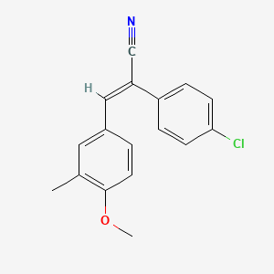molecular formula C17H14ClNO B5879924 (E)-2-(4-chlorophenyl)-3-(4-methoxy-3-methylphenyl)prop-2-enenitrile 