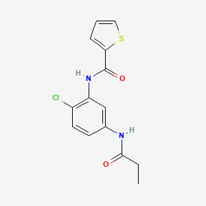 molecular formula C14H13ClN2O2S B5880052 N-[2-chloro-5-(propanoylamino)phenyl]thiophene-2-carboxamide 
