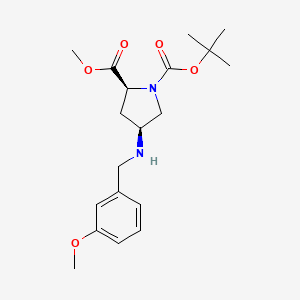 molecular formula C19H28N2O5 B588006 1-O-tert-butyl 2-O-methyl (2S,4S)-4-[(3-methoxyphenyl)methylamino]pyrrolidine-1,2-dicarboxylate CAS No. 334999-43-8