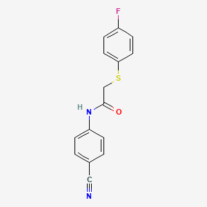 molecular formula C15H11FN2OS B5880181 N-(4-cyanophenyl)-2-[(4-fluorophenyl)sulfanyl]acetamide 