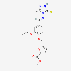 molecular formula C19H20N4O5S B5880205 METHYL 5-[(2-ETHOXY-4-{[(3-METHYL-5-SULFANYL-4H-1,2,4-TRIAZOL-4-YL)IMINO]METHYL}PHENOXY)METHYL]-2-FUROATE 